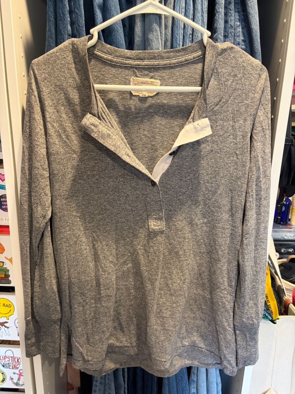 Current/Elliott Heather Gray Long-Sleeve Henley